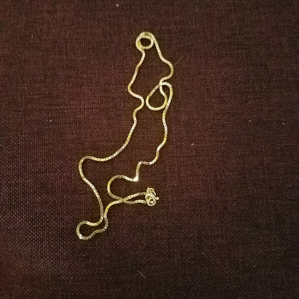 14K Gold Box Link Necklace